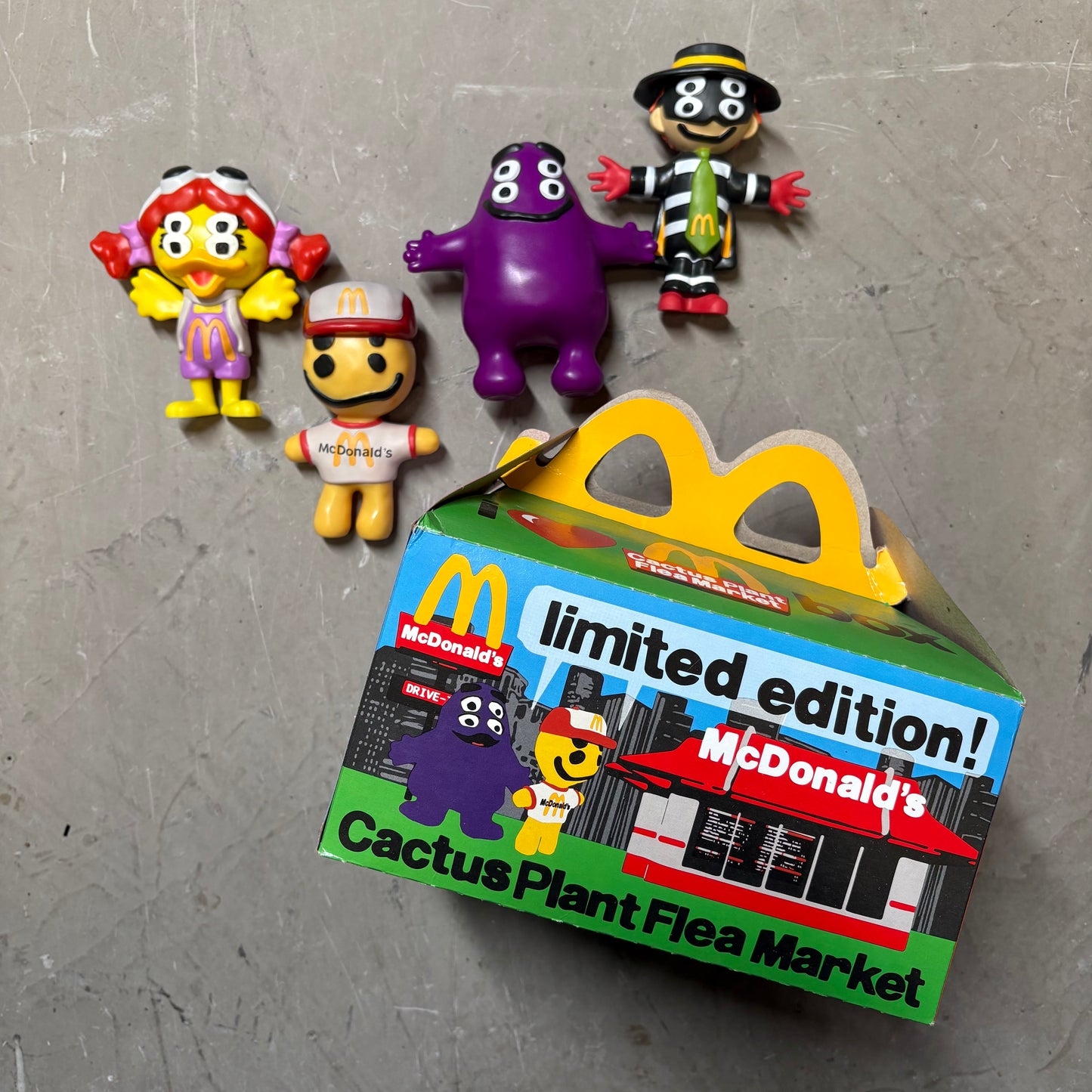 Cactus Plant Flea Market x McDonald's Toys Hamburglar Grimace Birdie The Early Bird Cactus Buddy Set of 4 Figures