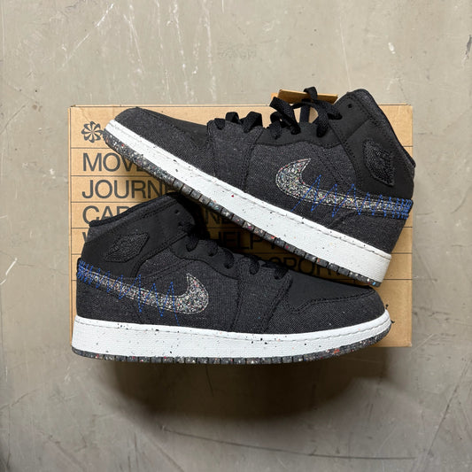 Jordan 1 Mid SE Crater Black (GS)