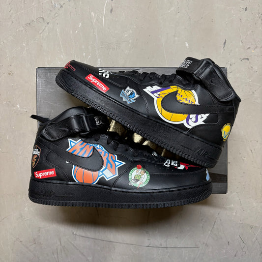 Nike Air Force 1 Mid Supreme NBA Black