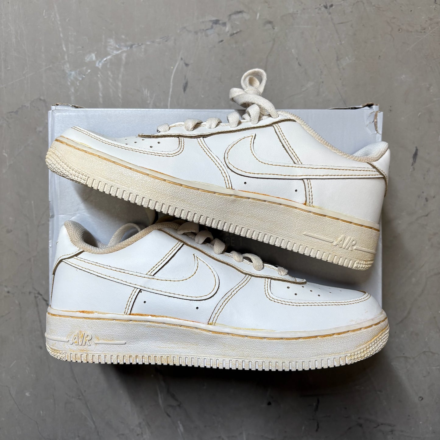 Nike Air Force 1 Low LE Triple White (GS) Custom